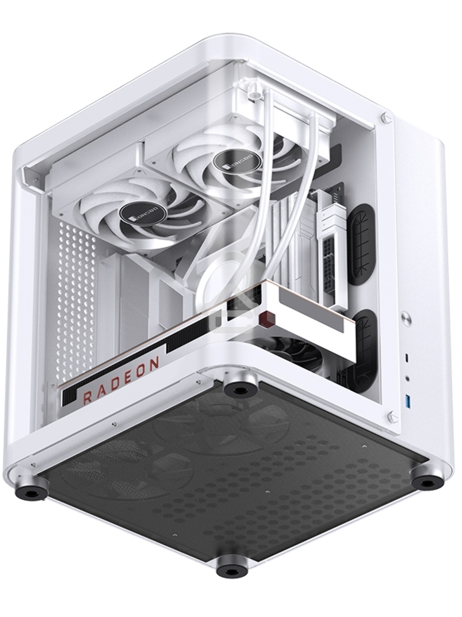 Корпус без блока питания JONSBO TK-1, Mini-Tower, TG, no fan, 1xUSB-A 3.2 + 1xUSB-C 3.2, mATX, mITX White