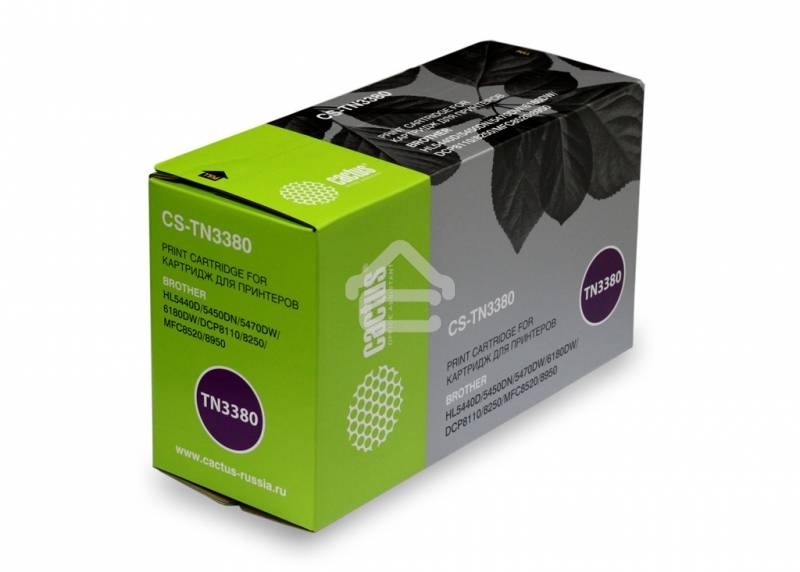 Картридж лазерный Cactus CS-TN3380 черный (8000 стр.) для Brother HL-5440D/5450DN/5470DW/6180DW/DCP8110/8250/MFC-8520/8950