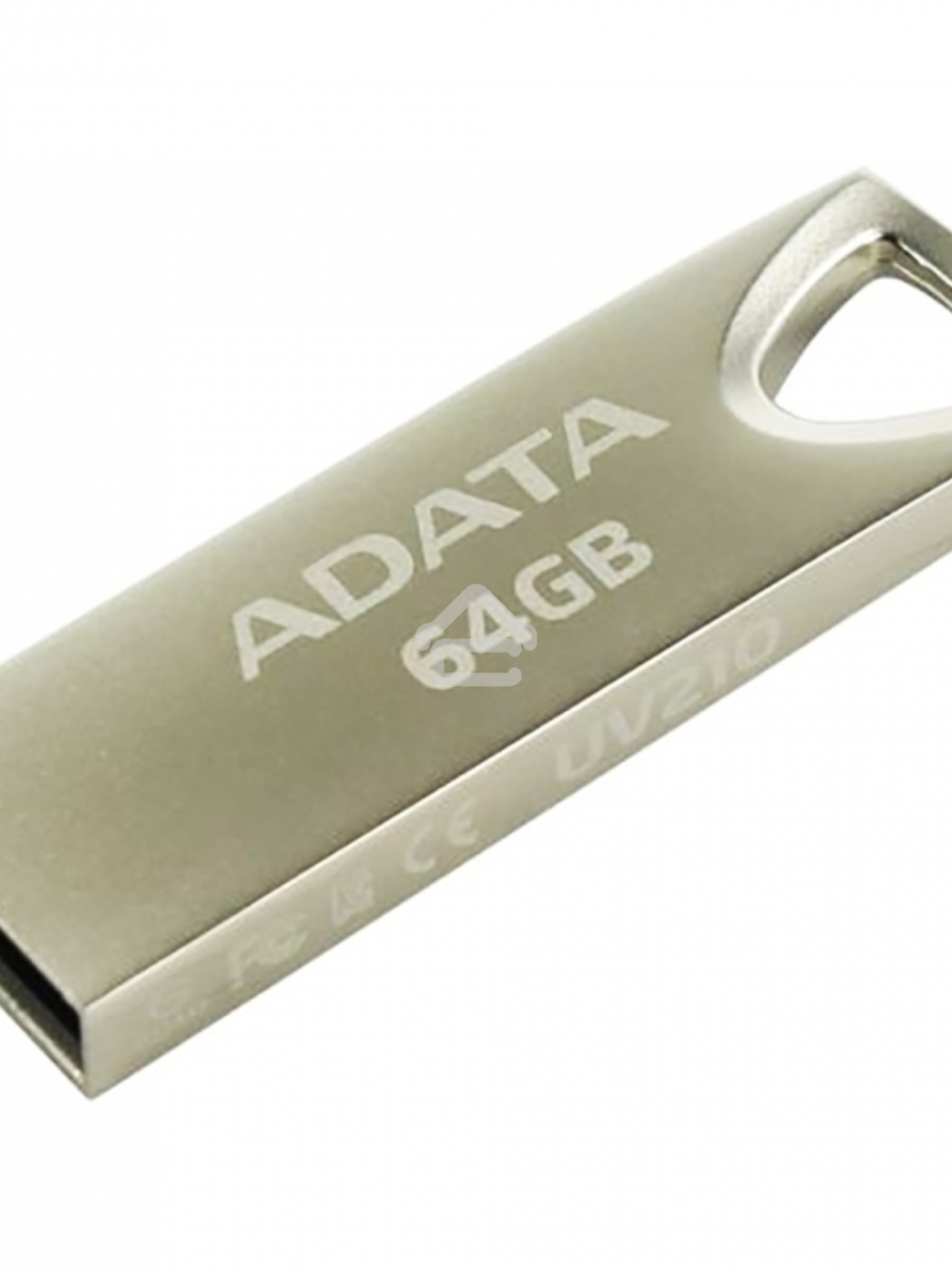 Флеш диск 64GB ADATA UV210, USB 2.0, Металлич. Серебро