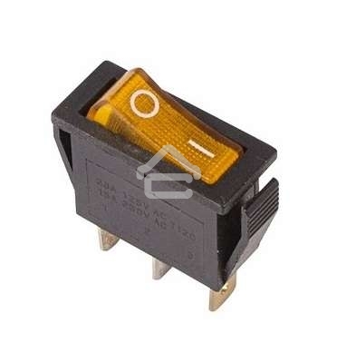 Выключатель клавишный Rexant 250V 15А (3с) ON-OFF желтый с подсветкой
