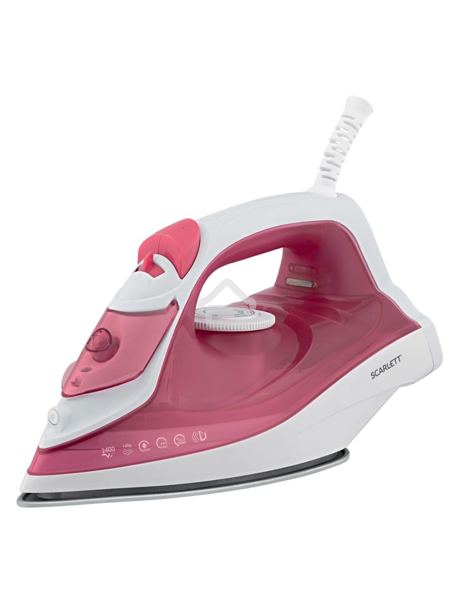 Утюг Scarlett SC-SI30K56 (розовый)Мощность, Вт: 2400; Световой индикатор работы: Да; Регулируемый пар до г/мин: 35; Паровой удар до г/мин: 140; Резервуар для воды, мл: 280; Функция разбрызгивания воды: Да; Терморегулятор: Да; Вертикальное отпаривание: Да;
