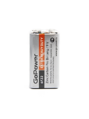 Батарейка GoPower Крона 6F22 Shrink 1 Heavy Duty 9V (1/10/200)