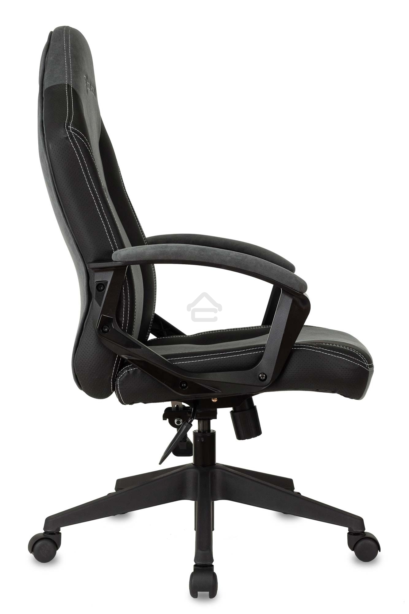 Кресло игровое Бюрократ Zombie Hero серый текстиль/эко.кожа крестов. пластик