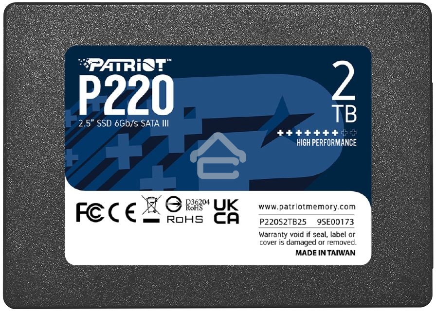 Накопитель SSD Patriot P220, 2Tb, SATA III, 2.5