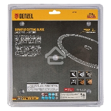 Диск алмазный сплошной Denzel супертонкий, 250 х 25,4 мм, горячее прессование, мокрое резание