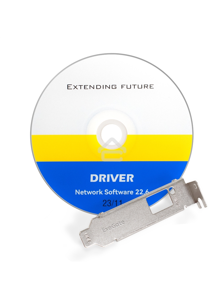 Сетевой адаптер ExeGate EXE-X520-DA1 (PCI-E x8 v3.0, порты 1xSFP+ 10Gb/s (10/5/2.5/1Gb/s, 100Mb/s), Server NIC Intel Chipset JL82599EN)
