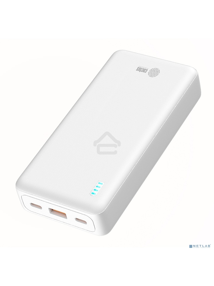 Мобильный аккумулятор Cactus CS-PBFSEA-20000 20000mAh 4.5A USB-A/2xUSB-C белый