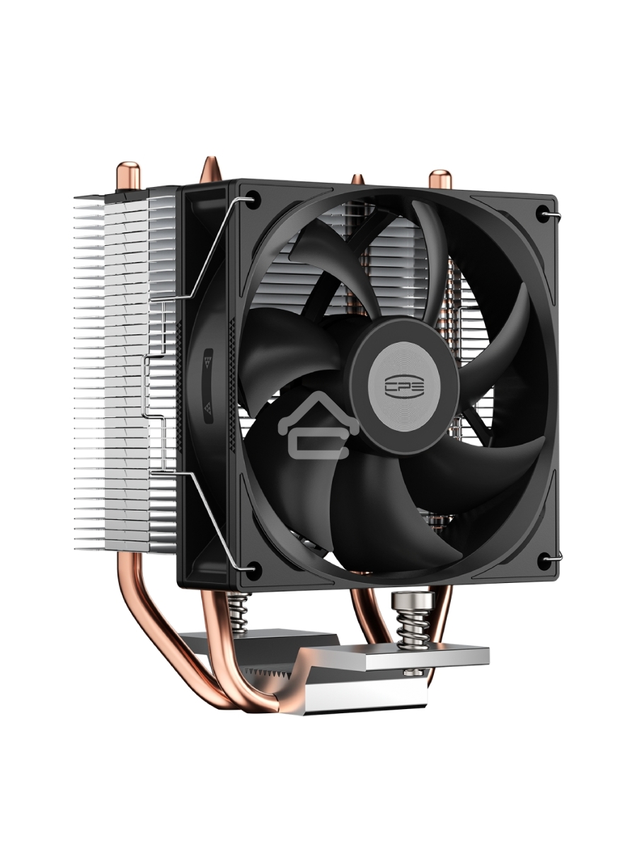 Кулер для процессора PCCooler R200 S115X/1200/1700/AM4/AM5 (TDP 110W, 90mm Non LED Fan, 2 тепловые трубки 6мм, 2200RPM, 28,3dBa)
