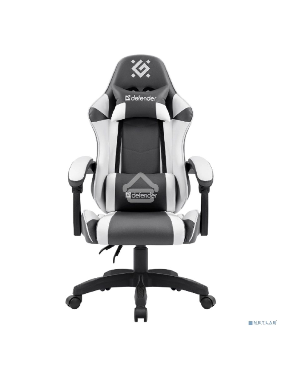 Кресло игровое Defender Fortune Серый/белый, класс 4, PU