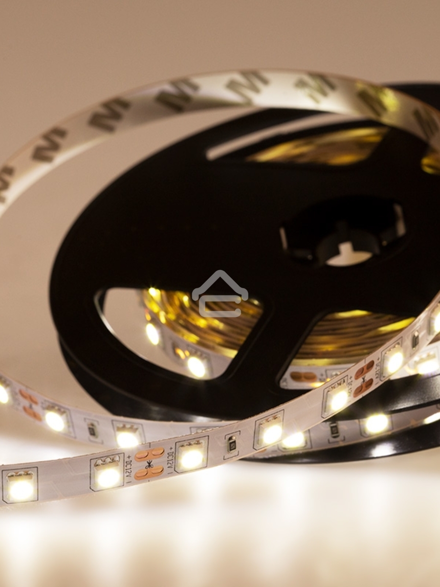 Лента LED открытая, 10 мм, IP23, SMD 5050, 60 LED/m, 12 V, цвет свечения белый