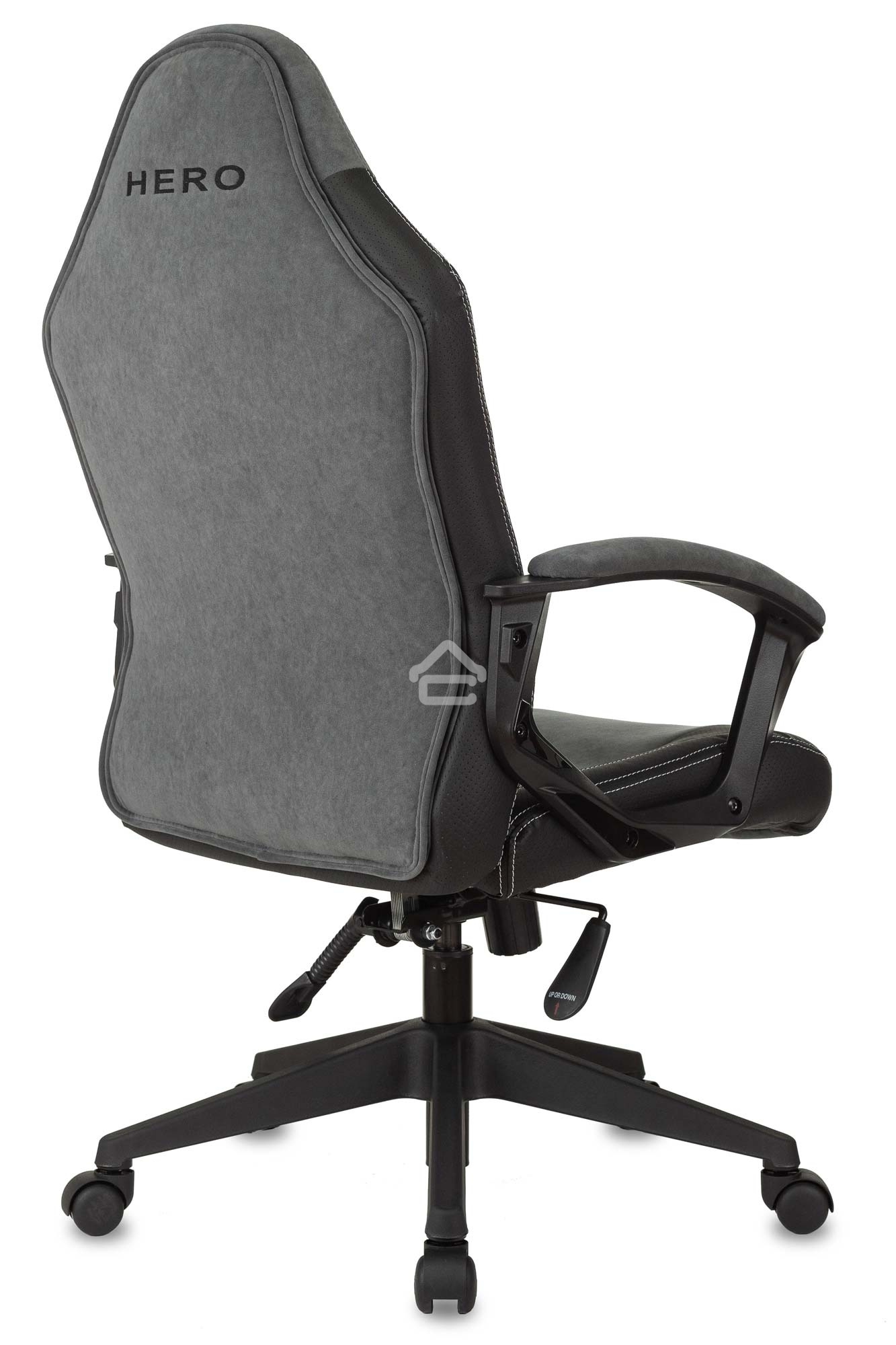 Кресло игровое Бюрократ Zombie Hero серый текстиль/эко.кожа крестов. пластик