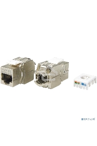 Hyperline KJ8-8P8C-C5e-180-TLS-SH-F-WH Вставка Keystone Jack RJ-45(8P8C), категория 5e, экранированная, тип 180 градусов, Toolless, белая