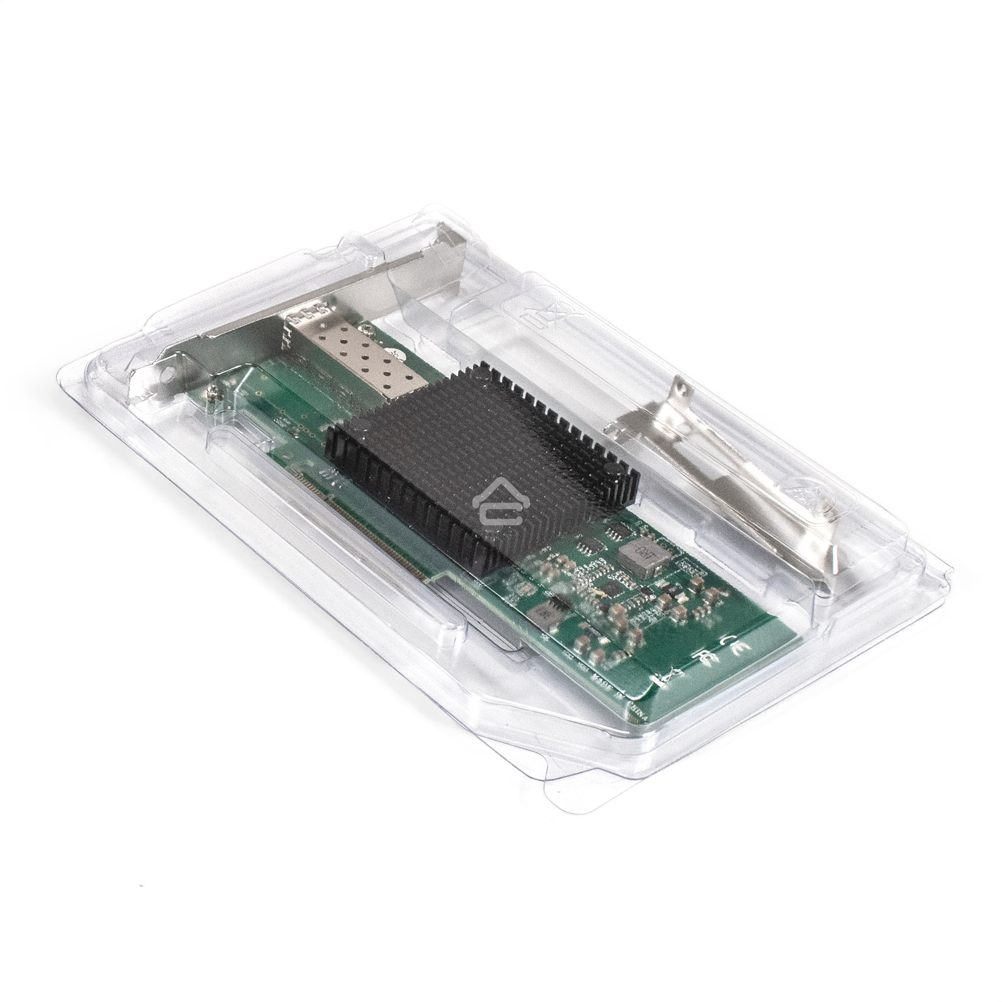 Сетевой адаптер ExeGate EXE-X520-DA1 (PCI-E x8 v3.0, порты 1xSFP+ 10Gb/s (10/5/2.5/1Gb/s, 100Mb/s), Server NIC Intel Chipset JL82599EN)