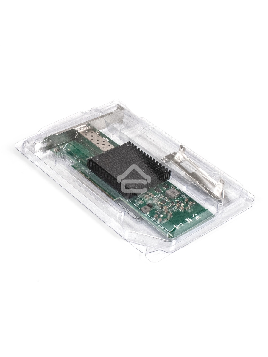 Сетевой адаптер ExeGate EXE-X520-DA1 (PCI-E x8 v3.0, порты 1xSFP+ 10Gb/s (10/5/2.5/1Gb/s, 100Mb/s), Server NIC Intel Chipset JL82599EN)