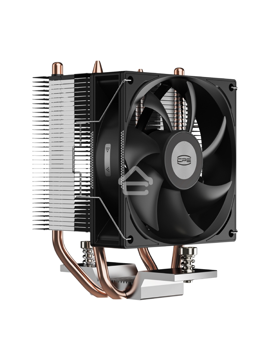 Кулер для процессора PCCooler R200 S115X/1200/1700/AM4/AM5 (TDP 110W, 90mm Non LED Fan, 2 тепловые трубки 6мм, 2200RPM, 28,3dBa)