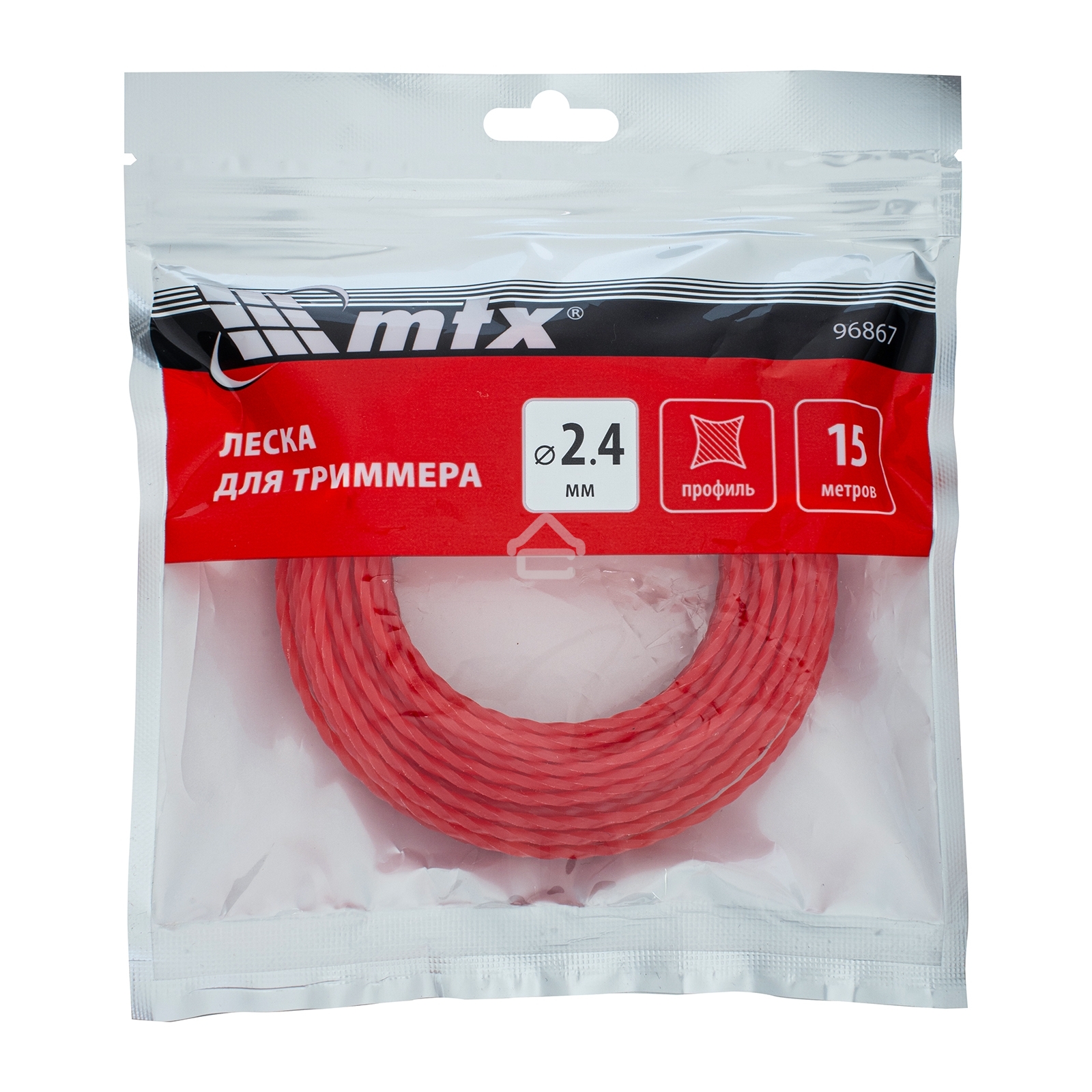 Леска для триммера MTX витой квадрат 2,4 мм х 15 м