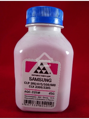 Тонер SAMSUNG CLP 300/315/320/325/360/415/500/510/600/610/660/CLX3300/3305 Magenta, (фл.45г.) AQC фас. Россия