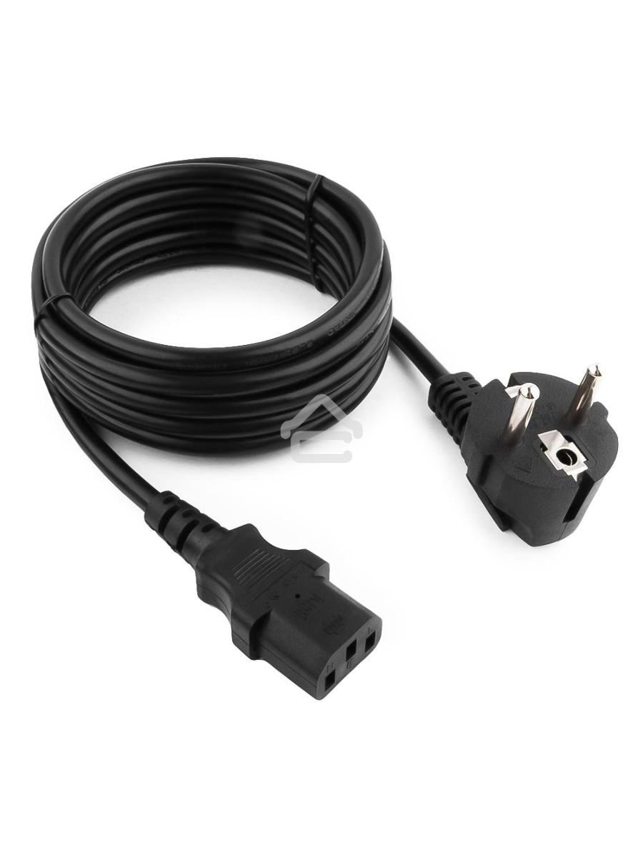Кабель питания Cablexpert PC-186-VDE-3M,  3м, Schuko- C13, VDE, 10А, Сечение провода: 0,75 мм2, черный, с заземлением  {75}