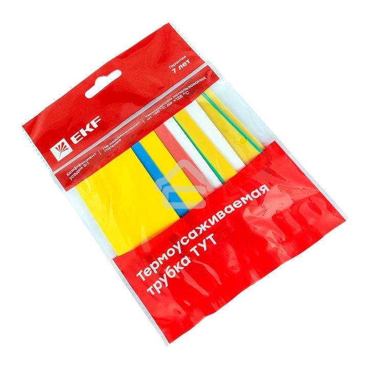 Набор трубок термоусадочных тонкостен. 20/10 (7 цветов по 3шт 100мм) EKF tut-n-20