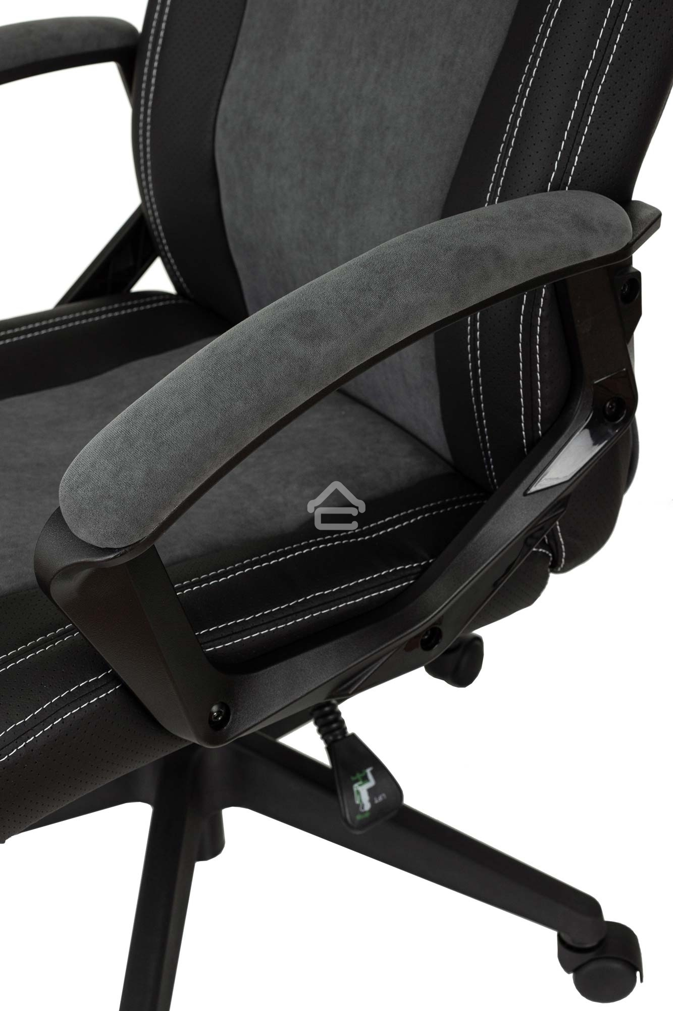 Кресло игровое Бюрократ Zombie Hero серый текстиль/эко.кожа крестов. пластик