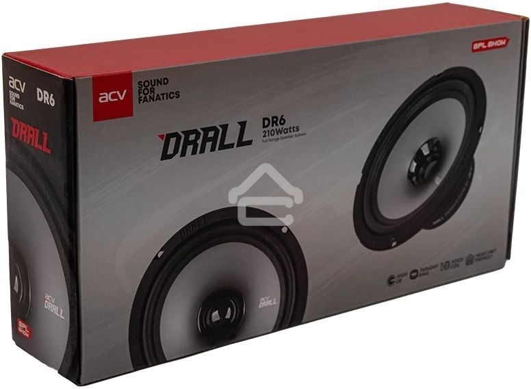 Колонки автомобильные ACV DRALL DR6 (без решетки) 210Вт 96дБ 3Ом 16см (6.5дюйм) (ком.:2кол.) широкополосные однополосные