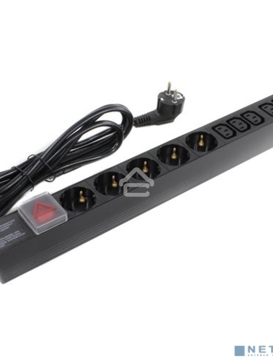 Блок розеток горизонтальный ExeGate ServerPro PDU-19H009 Al-5C135S-EU2.5-SW, 19