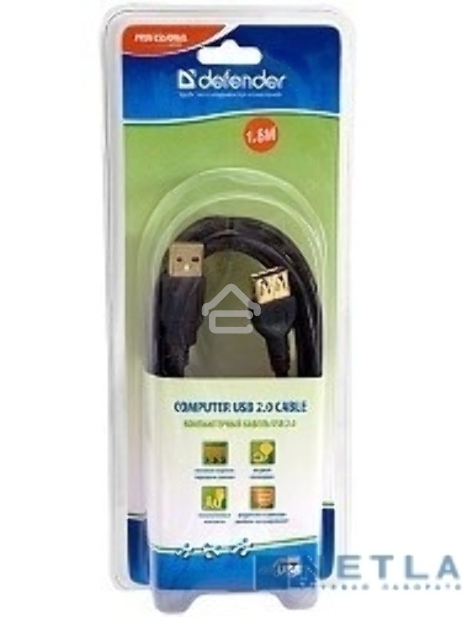 Кабель Defender PRO USB 2.0 кабель удлинительный 1.8м AM/AF , зол.конт, 2фер.фил.