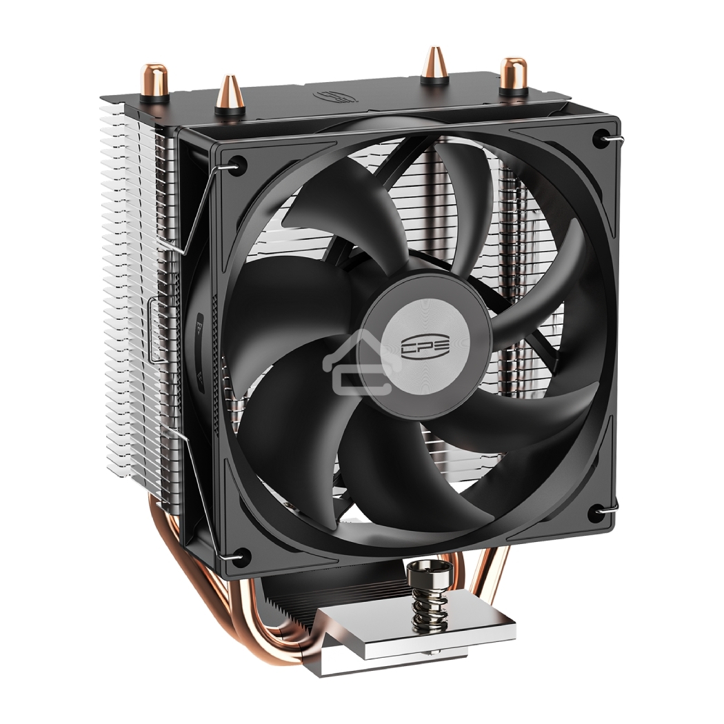 Кулер для процессора PCCooler R200 S115X/1200/1700/AM4/AM5 (TDP 110W, 90мм Non LED Fan, 2 тепловые трубки 6мм, 2200RPM, 28,3dBa)