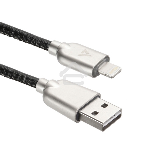 Кабель USB ACD-Allure Lightning - USB-A Кожа, 1м, черный