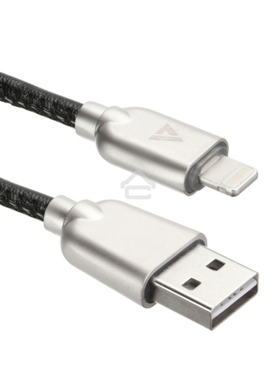 Кабель USB ACD-Allure Lightning ~ USB-A Кожа, 1м, черный (ACD-U926-P5B)