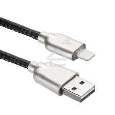 Кабель USB ACD-Allure Lightning - USB-A Кожа, 1м, черный