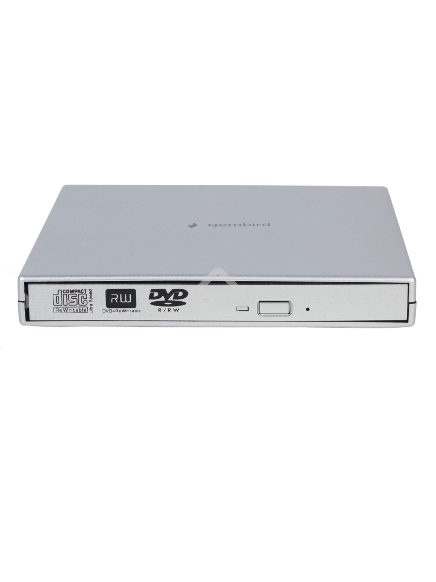 Оптический привод внешний с интерфейсом USB 2.0 Gembird DVD-USB-02-SV пластик, серебро