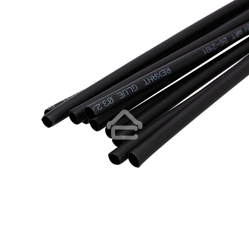 Термоусаживаемая трубка Rexant двухстенная клеевая 3,2/1,6 мм черная (уп. 10 шт. по 1 м)