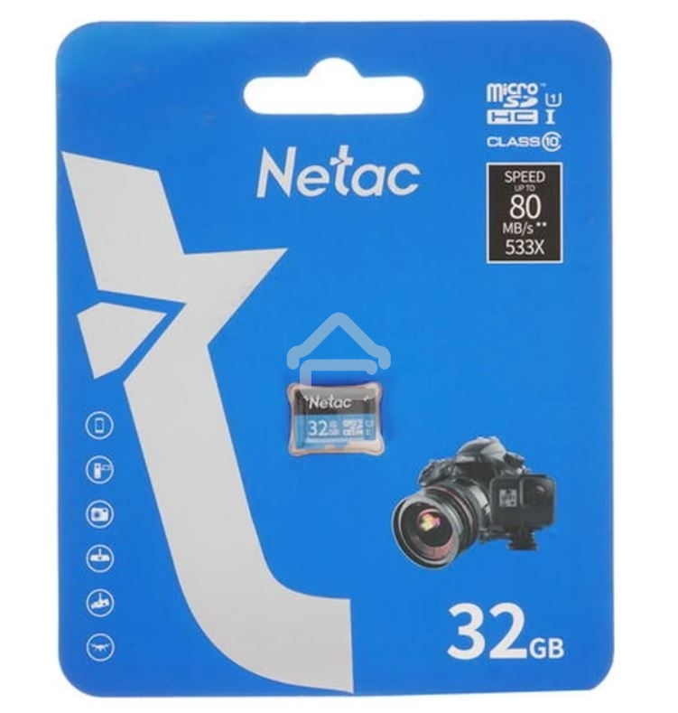 Флеш карта microSDHC 32Gb Netac P500 NT02P500STN-032G-S (без SD адаптера) 80Mb/s