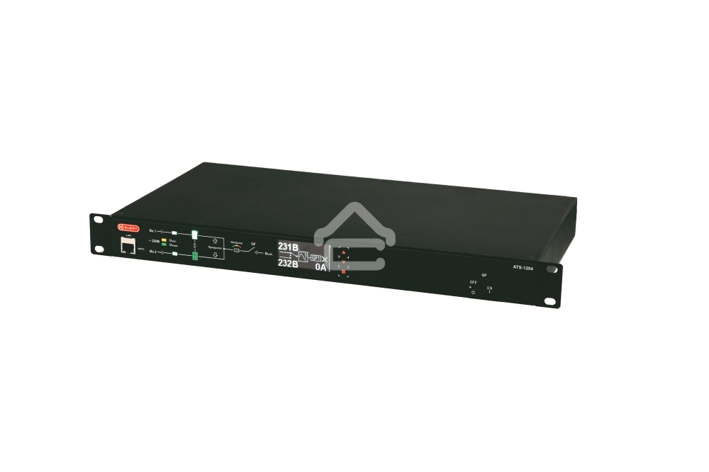 Автоматический ввод резерва ELEMY RACK ATS, 1U, 220В, 16А, OLED, Ethernet, in (2) C20, out (1) C19 (9) C13