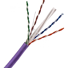 Кабель TWT UTP, 4 пары, Кат.6, нг(А)-LS, IEC 60332-3, 305 метров, фиолетовый