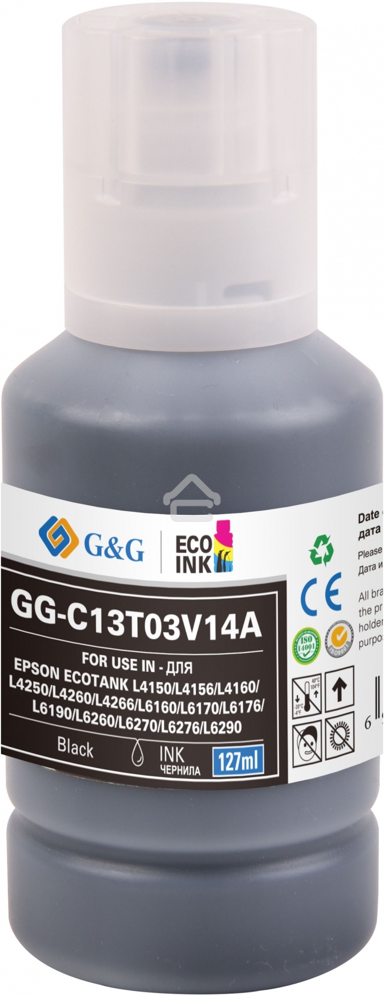 Чернила G&G GG-C13T03V14A 101BK черный127мл для Epson L4150/L4160/L6160/L6170