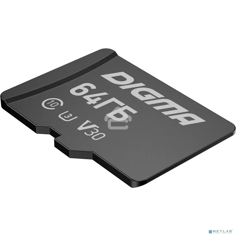 Флеш карта microSDXC 64Gb Class10 Digma CARD30 + adapter