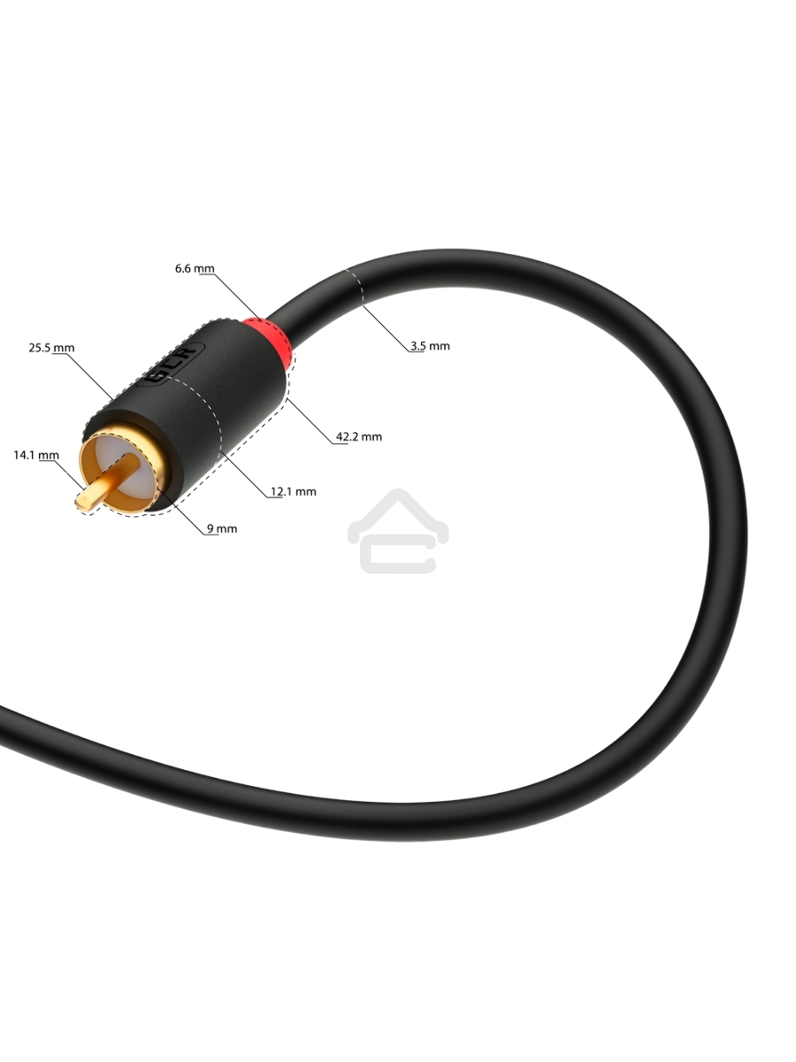 Кабель GCR 2.0m видео-аудио 3 х RCA / 3 х RCA, черный