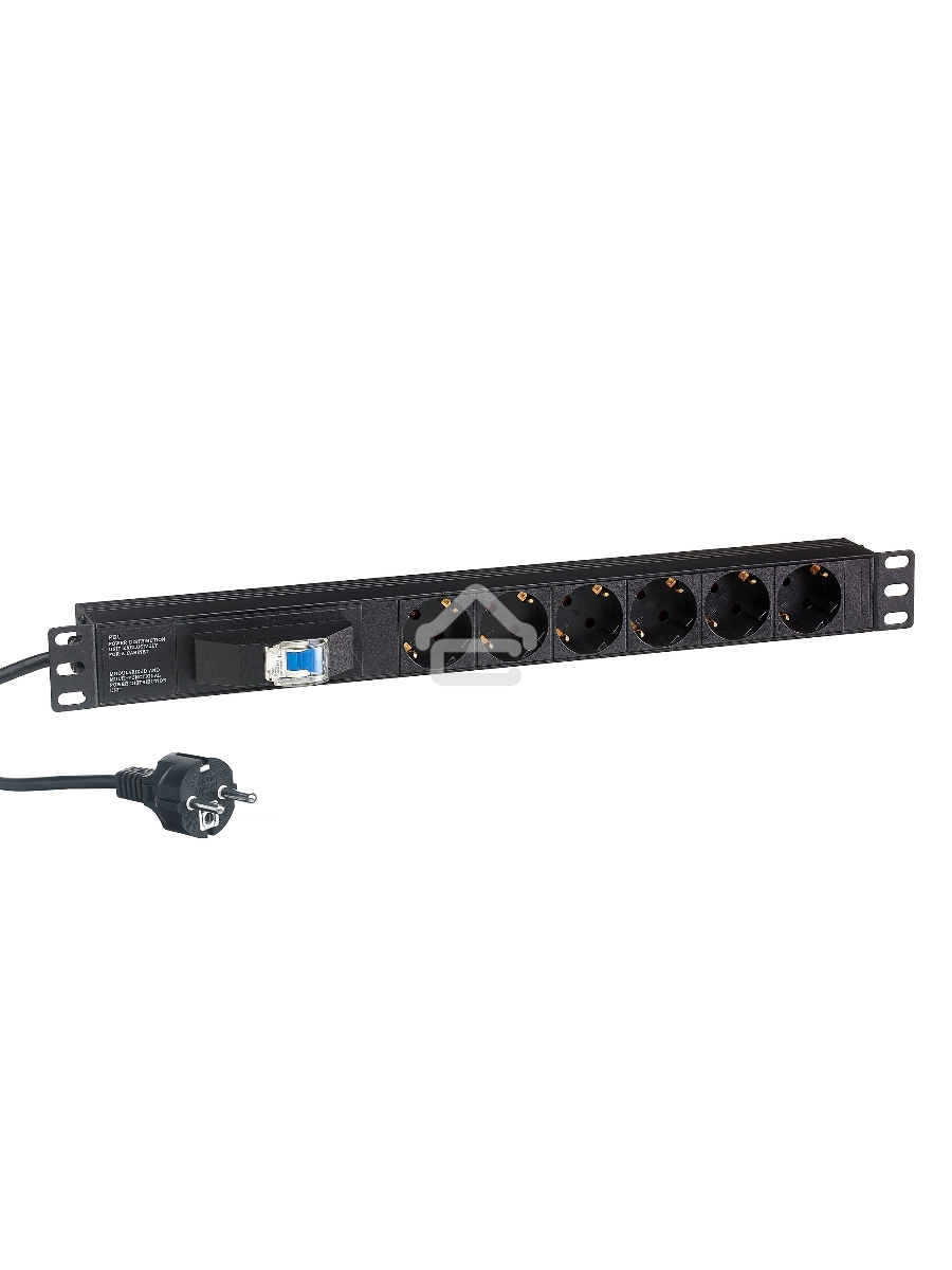 Блок розеток горизонтальный ExeGate ServerPro PDU-19H610 Al-6S-EU2.5-1P, 19