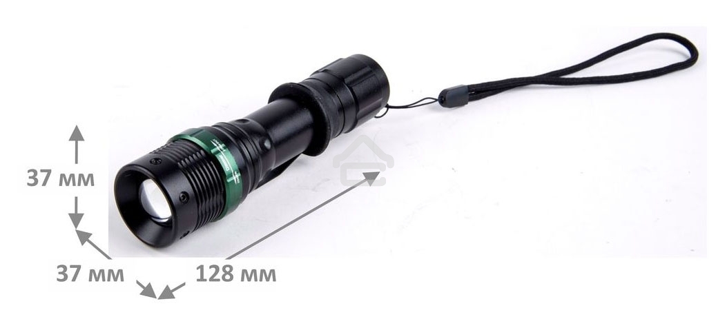 Фонарь Ultraflash E142акку. 220В, черн., CREE 3 ватт, фокус, 3 реж., 18650, пласт. бокс 12187