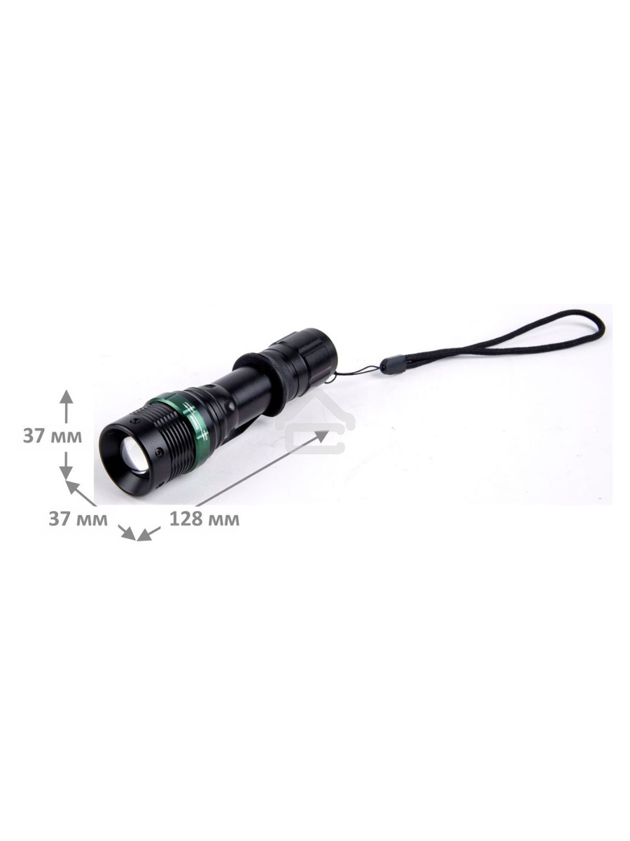 Фонарь Ultraflash E142акку. 220В, черн., CREE 3 ватт, фокус, 3 реж., 18650, пласт. бокс 12187