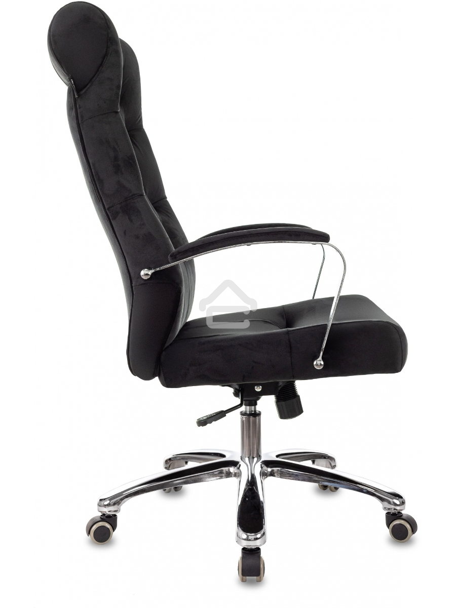 Кресло руководителя Бюрократ T-9928SL Fabric черный Italia Black, крестов. металл хром