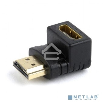 Переходник Cablexpert HDMI-HDMI 19F/19M, угловойсоединитель 90 градусов, золотые разъемы (A-HDMI90-FML)