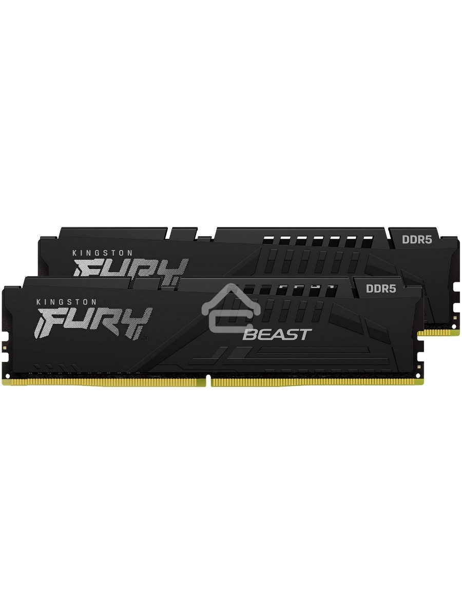 Оперативная память Kingston Fury Beast, DDR5, 64GB (2x32GB), 5600MHz, CL40, DIMM, радиатор, чёрный
