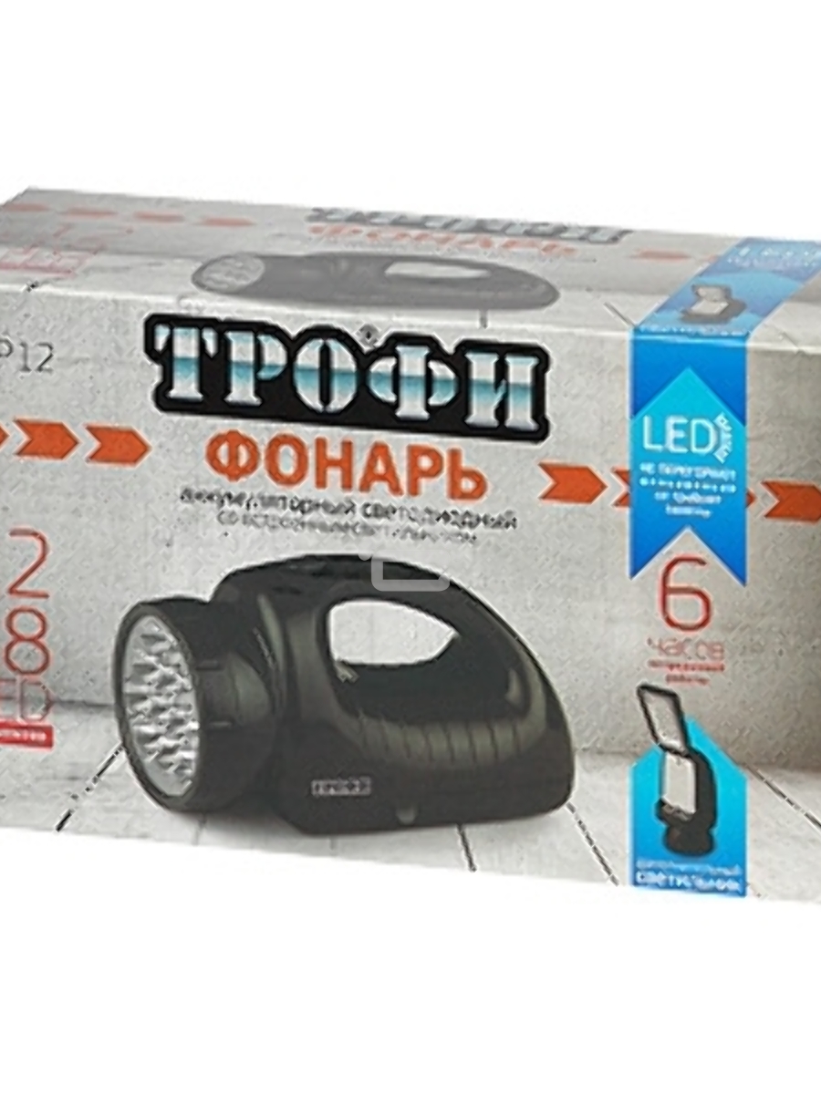 Фонарь ТРОФИ TSP12 12+18xLEDаккумуляторный 4V1.8Ah ЗУ 220V
