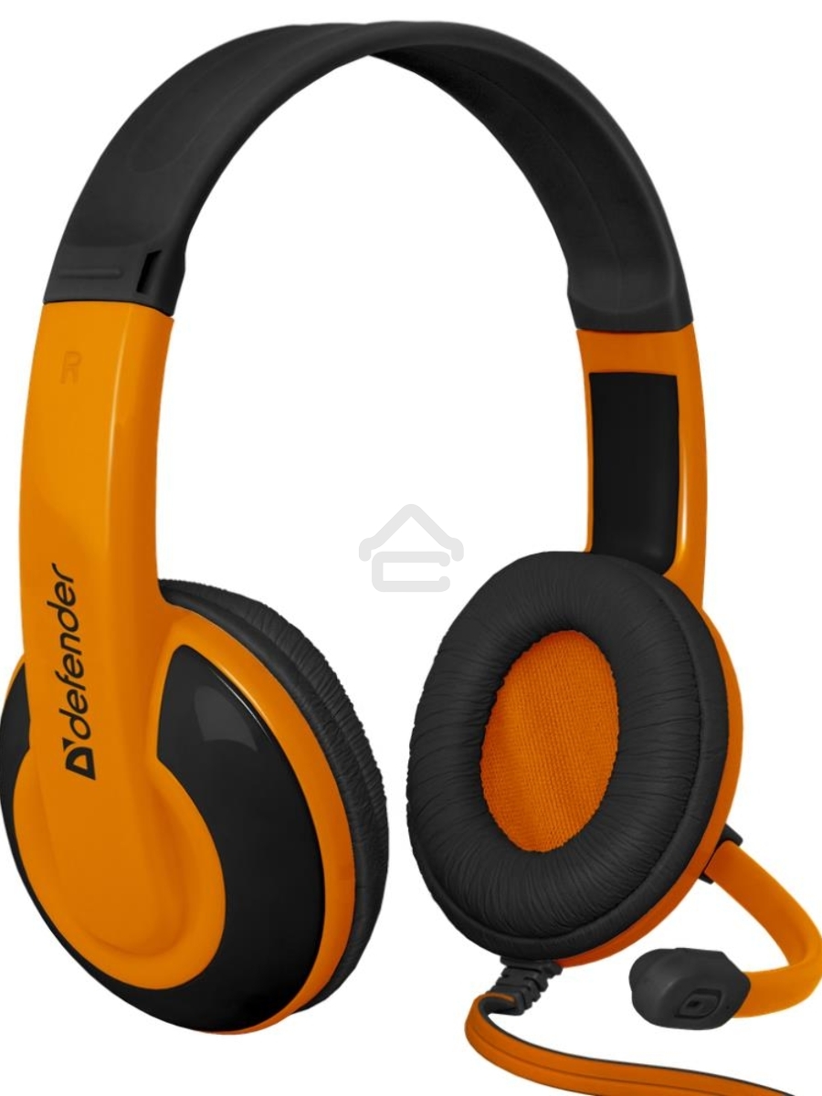 Наушники Defender Warhead G-120 черный/оранжевый кабель 2 м