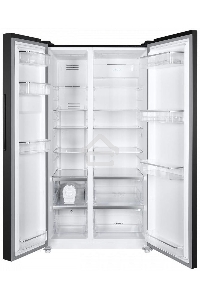 Холодильник Maunfeld MFF177NFSB черный глянц. инвертер двухкамерный Side by Side 263/170л морозилка сбоку