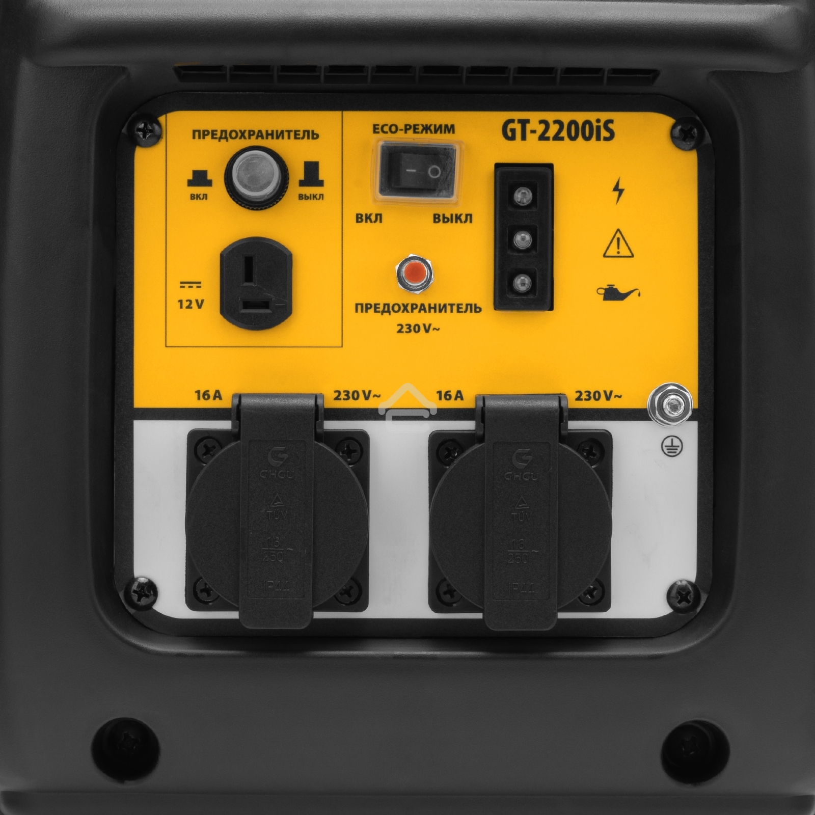 Генератор инверторный GT-2200iS, 2,2 кВт, 230 В, бак 4 л, закрытый корпус, ручной старт Denzel