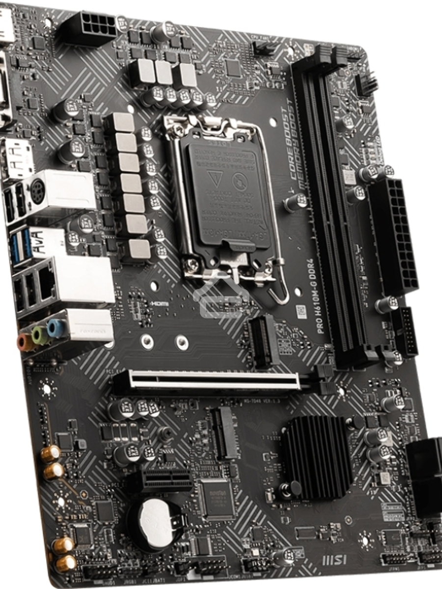 Материнская плата MSI PRO H610M-G, LGA 1700, Intel H610, 2xDDR5, 4xSATA, 1xM.2, 1xPCIe 4.0 x16, 1xPCIe 3.0 x1, 1xHDMI, 1xDP, 1xVGA, 1xRJ45 1Gb, 2xUSB-A 3.2 Gen 1, 4xUSB-A 2.0, 3x3.5мм, 7.1, mATX